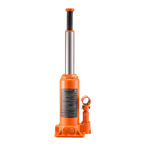 Hydraulisk flaskdomkraft, 195x105x375 mm, orange, kraftig stål