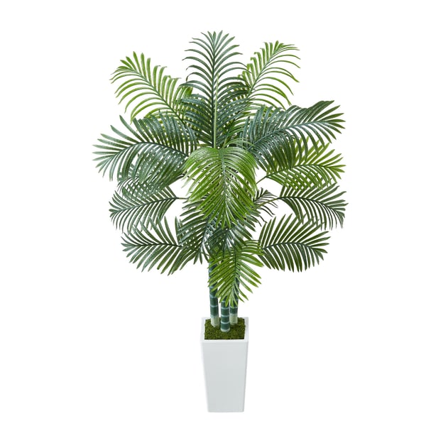 Kunstig Areca-palme, 1040x1040x1780 mm, Hvid, PE-materiale