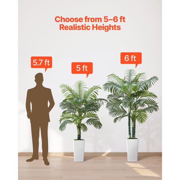 Kunstig Areca-palme, 100x79x155 cm, Hvid, PE-materiale