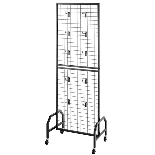 Gittervæg Panel Display Reol, 60x164 cm, Sort, Kulstofstål, Opbevaring