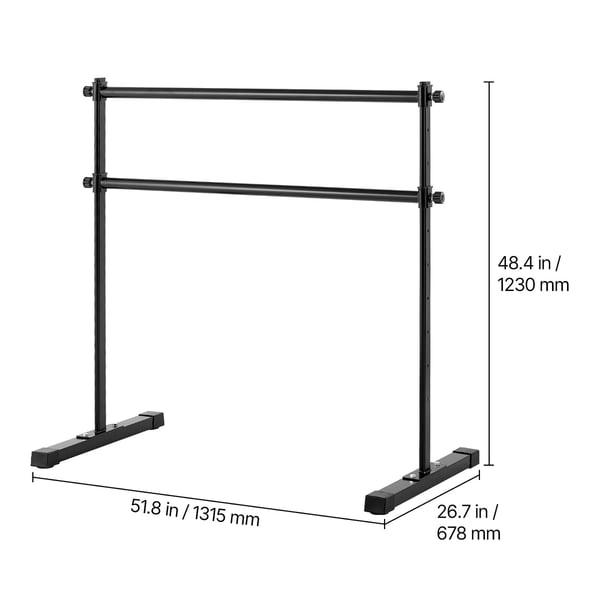 Balletbarre, 131,5x67,8x123 cm, Sort, Justerbart træningsudstyr