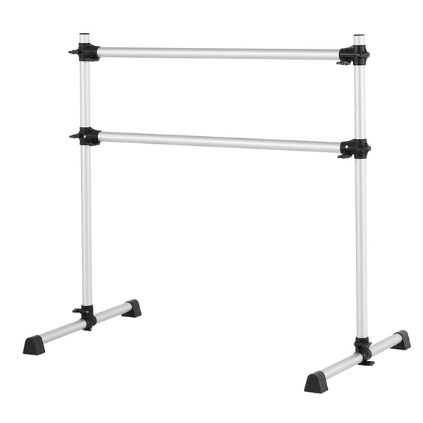 Balletbarre, Aluminium Dobbelt Barre, 126x76x118 cm, Sølv, Justerbar