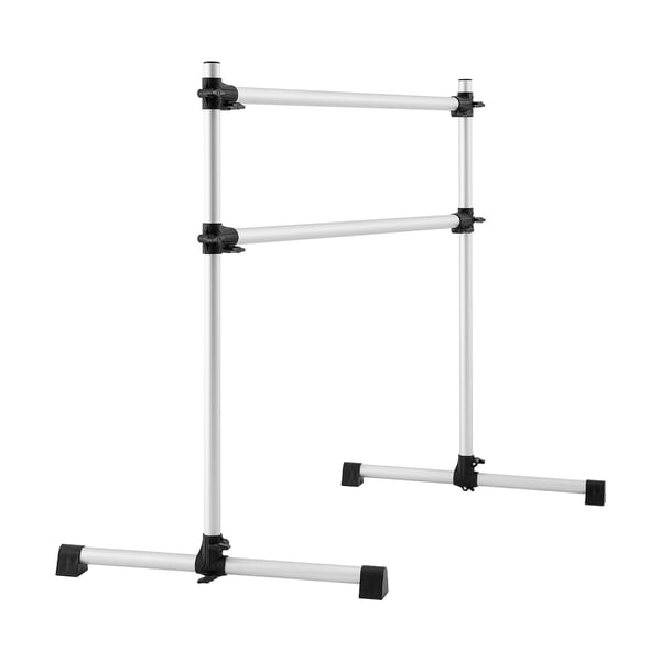 Balletbarre, Aluminium Dobbelt Barre, 126x76x118 cm, Sølv, Justerbar