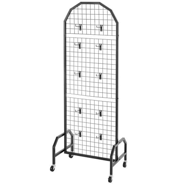 Grid Väggpanel Displayställ, 60x164 cm, Svart, Kolfiberstål, Förvaring