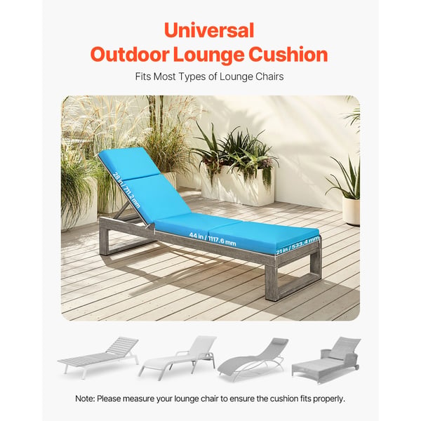 Chaiselongue hynde 183x53,3x9,8 cm turkis sæt af 2 udendørs