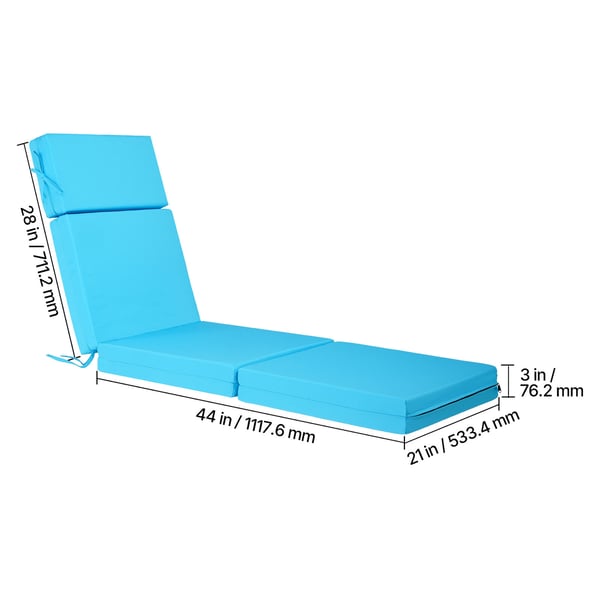 Chaiselongue hynde 183x53,3x9,8 cm turkis sæt af 2 udendørs