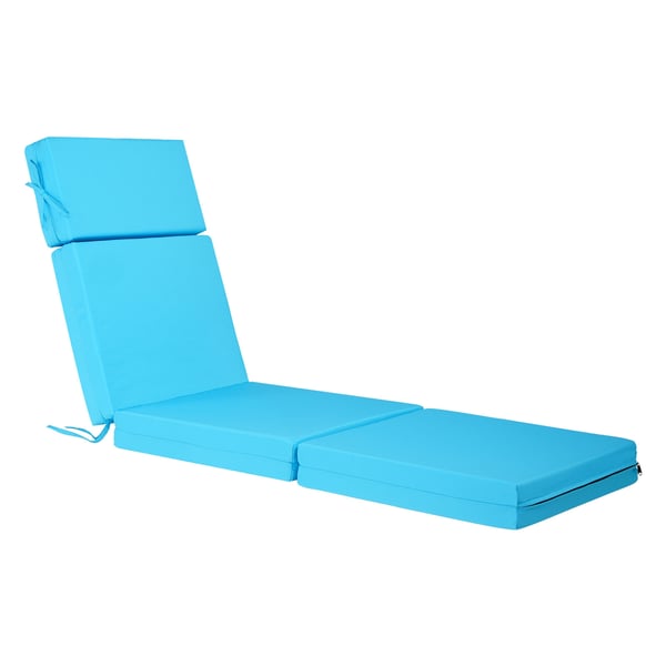 Chaiselongue hynde 183x53,3x9,8 cm turkis sæt af 2 udendørs