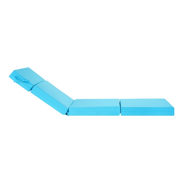 Chaiselongue hynde 183x53,3x9,8 cm turkis sæt af 2 udendørs