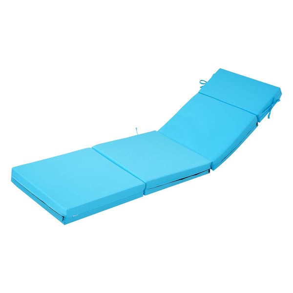 Chaiselongue hynde 183x53,3x9,8 cm turkis sæt af 2 udendørs