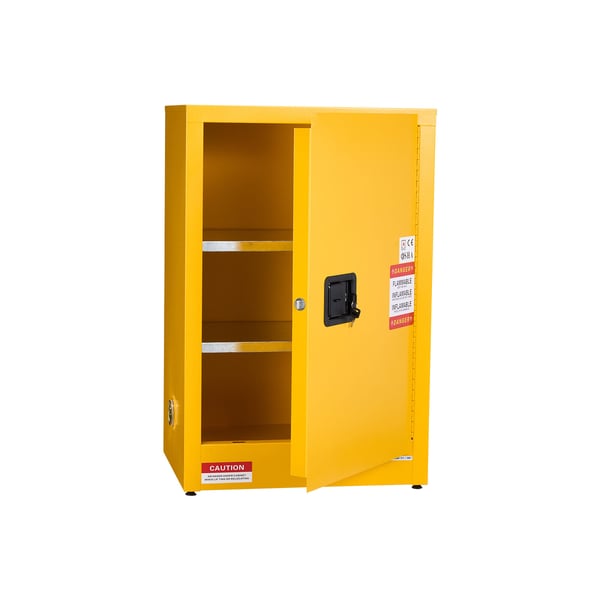 Brandfarligt opbevaringsskab 59x46x90 cm gul stål