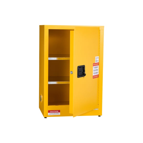 Brandfarligt opbevaringsskab 59x46x90 cm gul stål