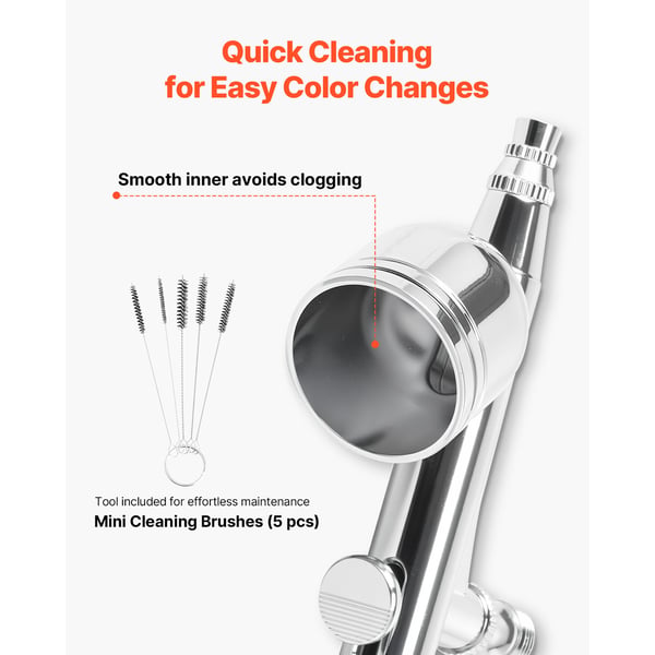 Airbrush-sæt, 3 dual-action airbrushes med kompressor, akrylmaling, lavt støjniveau