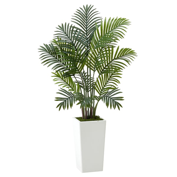 Konstgjord Areca-palm, 121,9 cm, 2-pack, vit kruka, inomhus utomhus