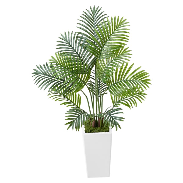 Konstgjord Areca-palm, 121,9 cm, 2-pack, vit kruka, inomhus utomhus