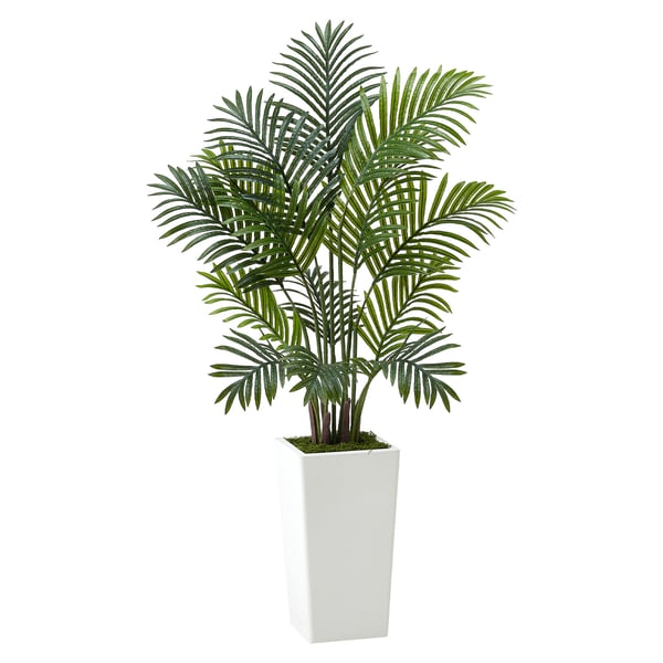 Konstgjord Areca-palm, 121,9 cm, 2-pack, vit kruka, inomhus utomhus