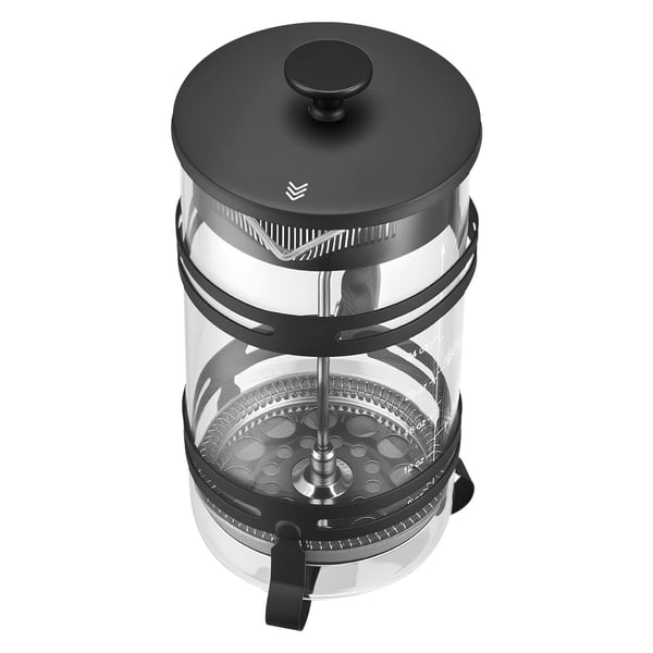 French press -kahvinkeitin, 17x10.5x21.5 cm, musta, lasi