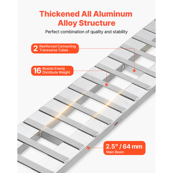Lastset för påkörningsramp, 2400x380x72 mm, aluminium, extra robust, halkskydd