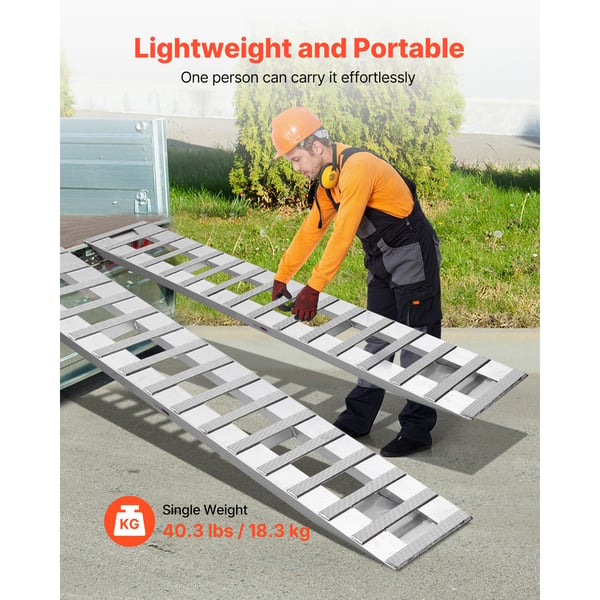 Lastset för påkörningsramp, 2400x380x72 mm, aluminium, extra robust, halkskydd