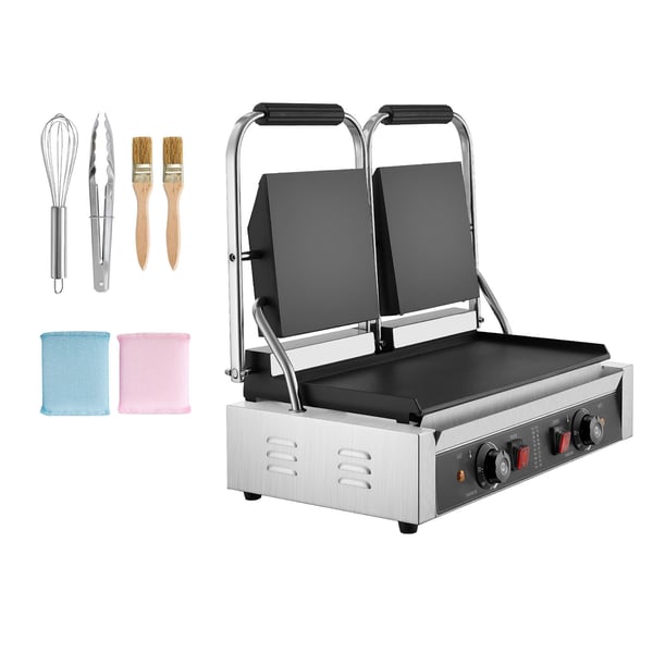 Paninigrill, Elektrisk sandwichmaskine, 48x23 cm, Rustfrit stål