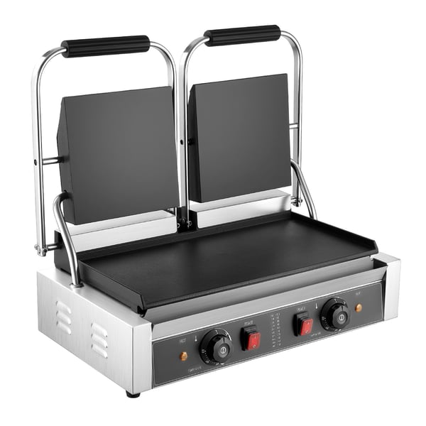 Paninigrill, Elektrisk sandwichmaskine, 48x23 cm, Rustfrit stål