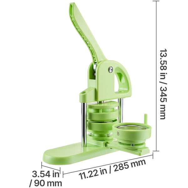 Knapfremstillingsmaskine, 28.5x9x34.5 cm, Grøn, Plastik