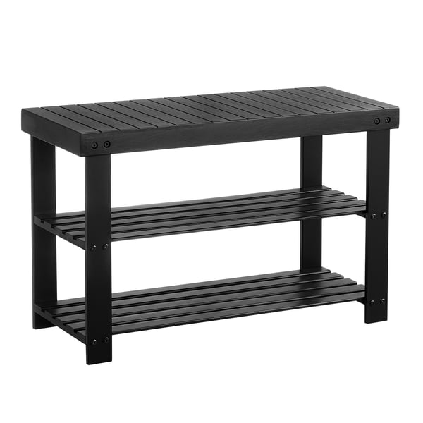 Skohylla Bänk, 70.3x28.8x45.1 cm, Svart, Bambuträ