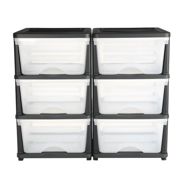 Opbevaringsskuffer, 2 stk., 335x440x565 mm, Klar, Plastik