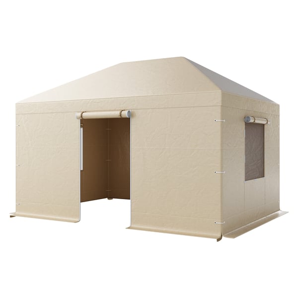 Paviljongtak, 3,08x4,39 m, Beige, Högdensitets PE-material