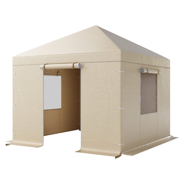 Paviljongtak 3,05x3,05 m Beige, PE-material, Förvaringsskydd