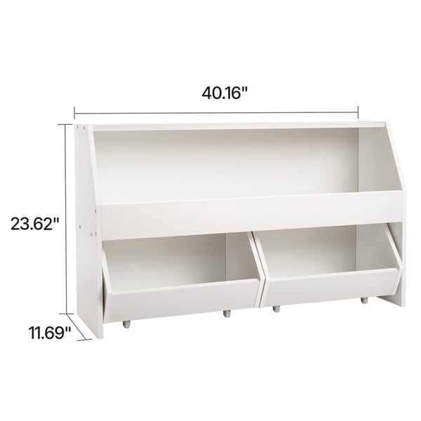 Legetøjsopbevaringsorganisator, 102x29,7x60 cm, Hvid, Træ