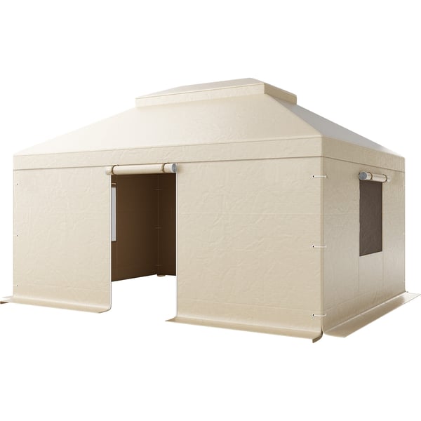 Paviljongtak, 3,66x4,87 m, Beige, PE, Förvaring för alla väder