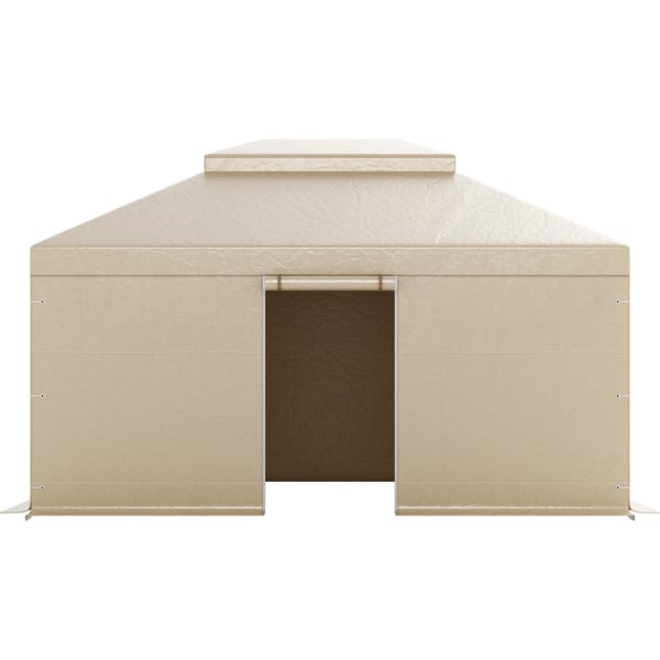 Paviljongin katos, 3,66x4,87 m, beige, PE, säänkestävä säilytys