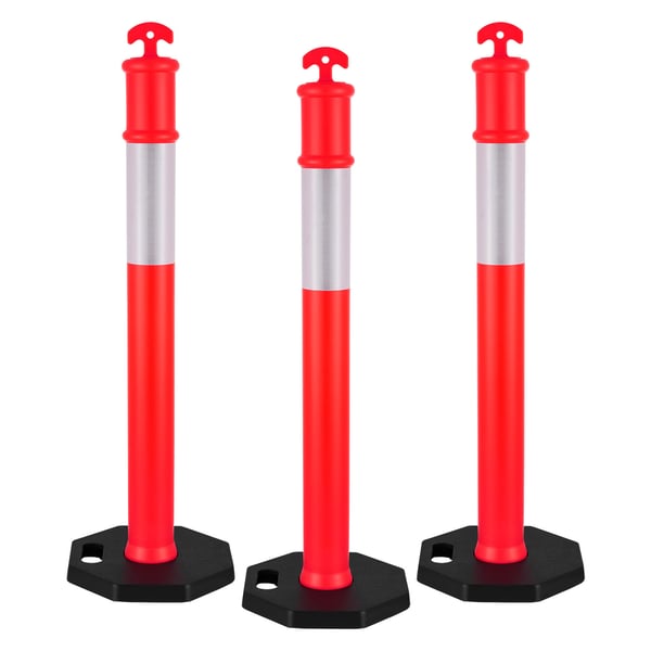 Trafikavskiljare 3-pack 37,5x114 cm röd, säkerhet