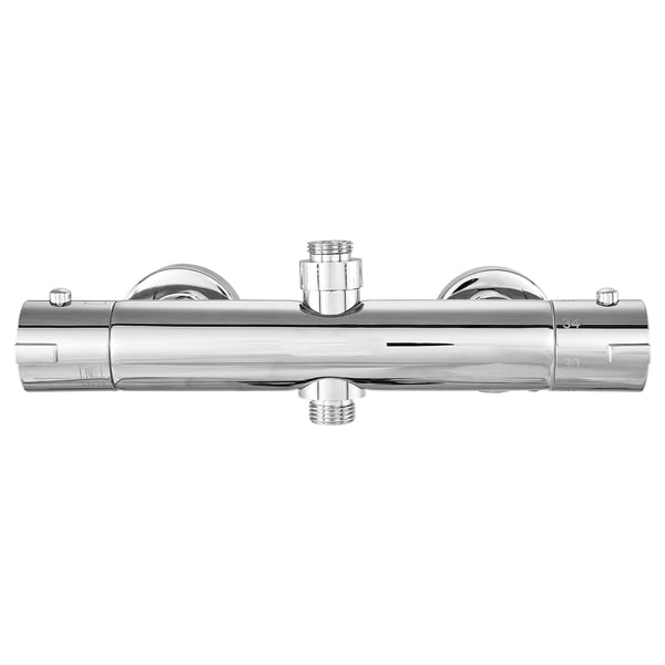 Termostatisk brusearmatur ventil, 27x4x4 cm, sølv, messing