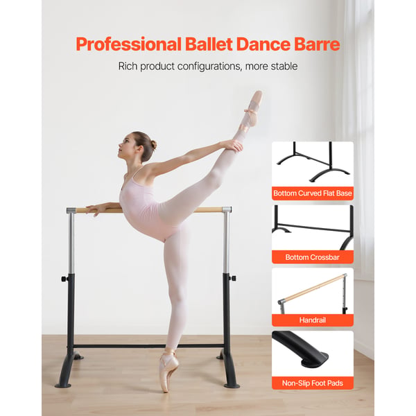 Balletbarre, 119x69.5x112.5 cm, Sort, Justerbart stål