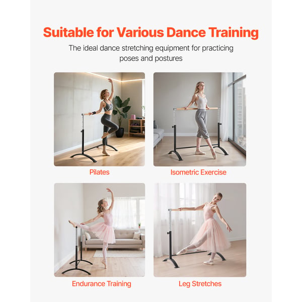 Balletbarre, 119x69.5x112.5 cm, Sort, Justerbart stål