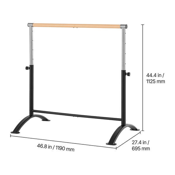 Balletbarre, 119x69.5x112.5 cm, Sort, Justerbart stål