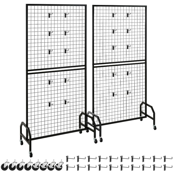 Gittervægpanel, 898x400x1798 mm, Sort, Kulstofstål