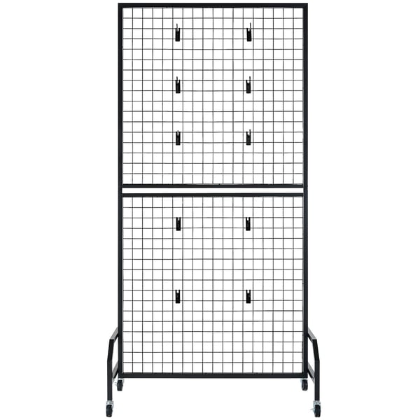 Gittervægpanel, 898x400x1798 mm, Sort, Kulstofstål