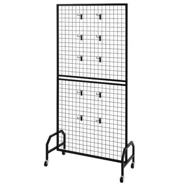 Gittervægpanel, 898x400x1798 mm, Sort, Kulstofstål