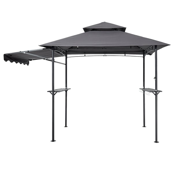 Grillpavillon, 243x150 cm, Mørkegrå, Stål