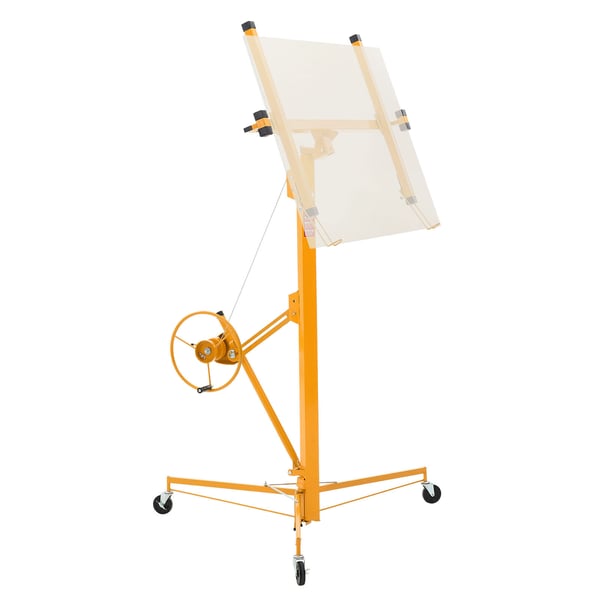 Gipspladeløfter 4877 mm Heavy-Duty 68 kg Justerbar teleskoparm Gul