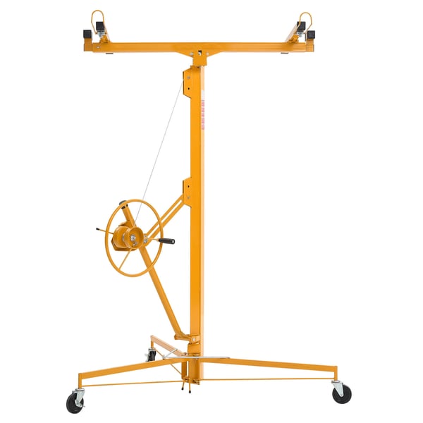 Gipspladeløfter 4877 mm Heavy-Duty 68 kg Justerbar teleskoparm Gul