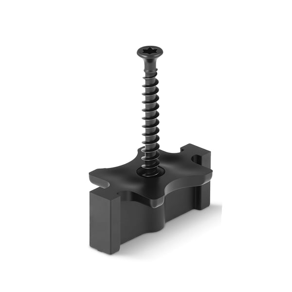 Piilotetut terassikiinnikkeet, 600 kappaletta, 32x19x13 mm, musta, polypropeeni