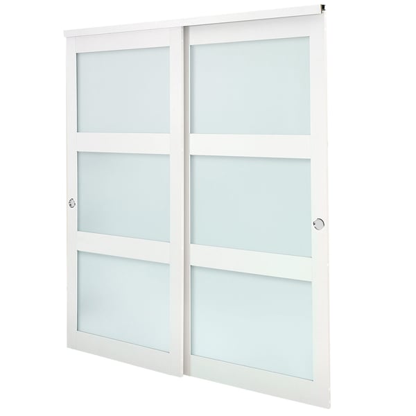 Skydedør til garderobe, 182,9x203,2 cm, Hvid, Massivt træ og MDF