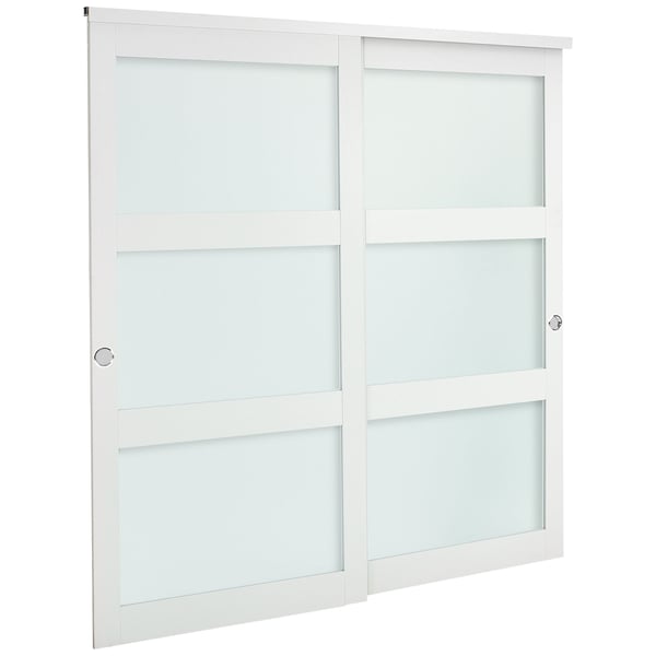 Skydedør til garderobe, 182,9x203,2 cm, Hvid, Massivt træ og MDF