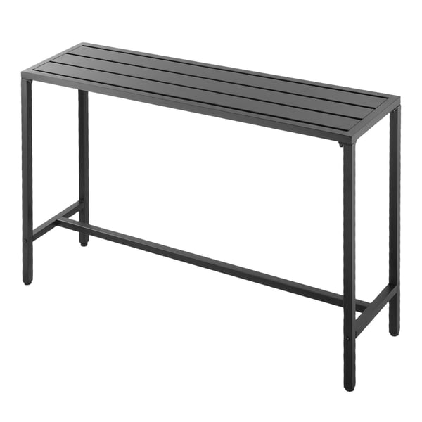 Barbord, 140x37,5x98 cm, Svart, Metall, Utomhusmöbler