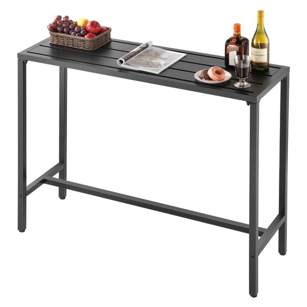 Barbord, 120x37,5x98 cm, Sort, Metal