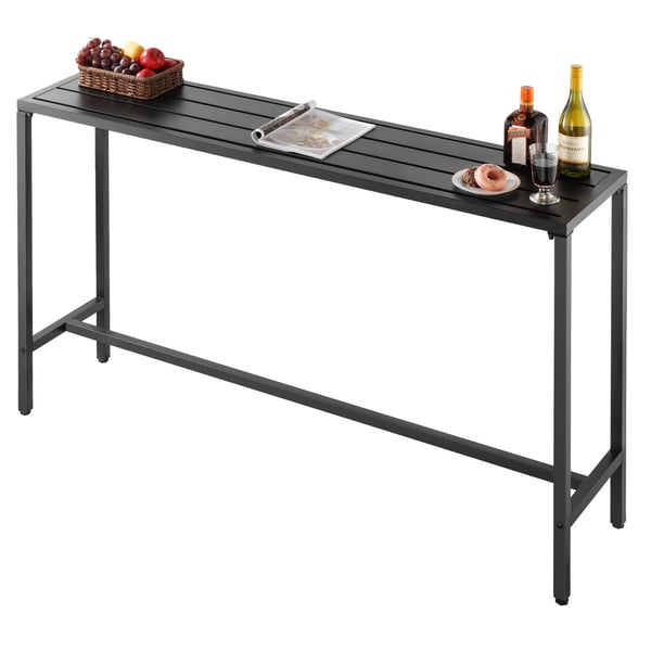 Barbord, 160x37,5x98 cm, Svart, Metallram