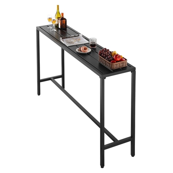 Barbord, 160x37,5x98 cm, Svart, Metallram